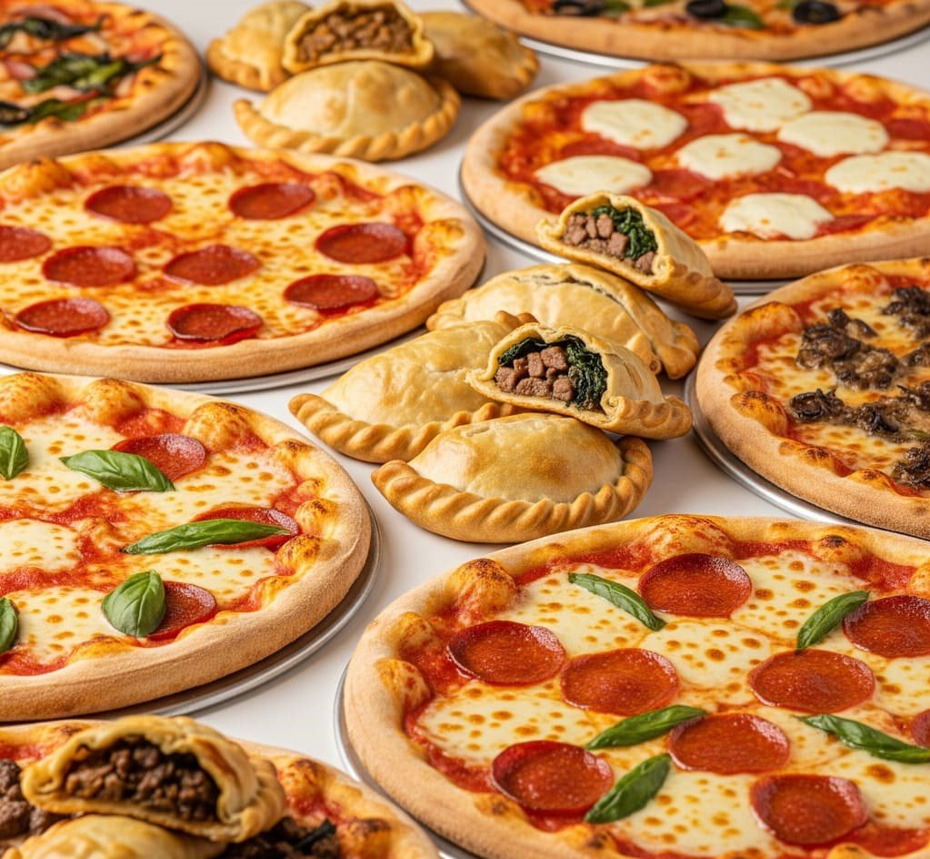 [Pizzas y empanadas servidas en El Aljibe]