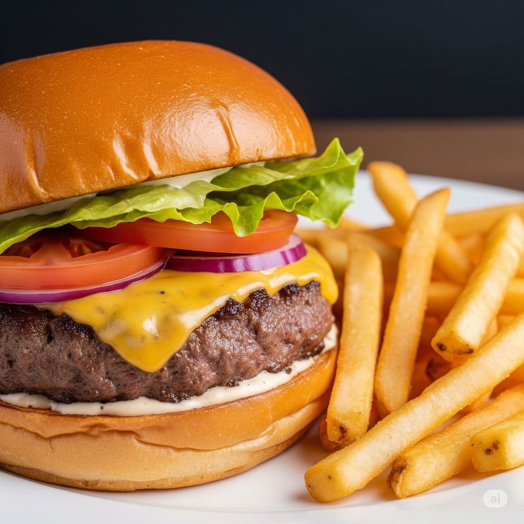 [Hamburguesa y refresco en el Snack Playa]